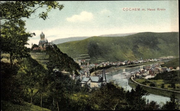 Ak Cochem an der Mosel, Aussicht auf  Moseltal, Burg, Häuser