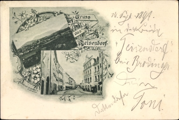 Postcard Teisendorf in Upper Bavaria, general view