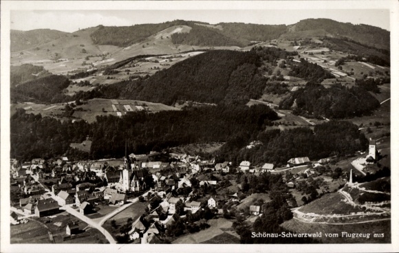 Ak Schönau im Schwarzwald, Fliegeraufnahme