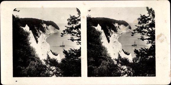 Stereo photo Sassnitz on Rügen, Wissower Klinken