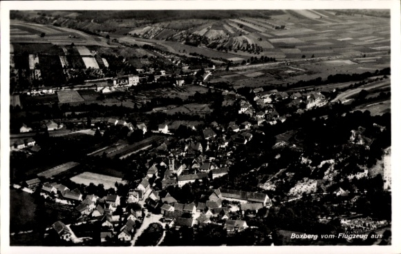 Postcard Boxberg in Baden, aerial photograph
