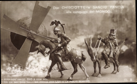 Postcard Don Quixote and Sancho Pancia, Don Quixote, Don Quixote