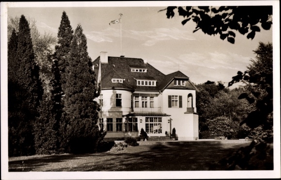 Postcard Schiefbahn Willich am Niederrhein, district school Düsseldorf of the office for civil servants