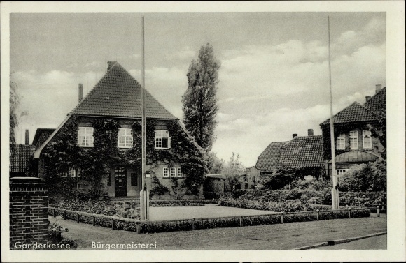 Postcard Ganderkesee in Oldenburg, mayor's office