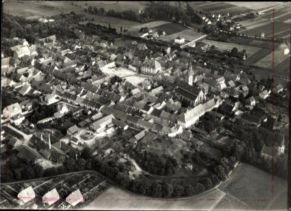 Postcard Bad Königshofen im Grabfeld Lower Franconia, aerial photograph