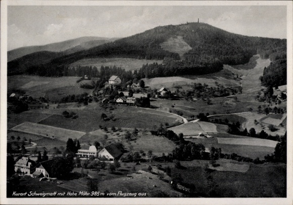 Postcard Schweigmatt Raitbach Schopfheim in Baden, spa town Hohe Möhr, panoramic view, aerial photograph