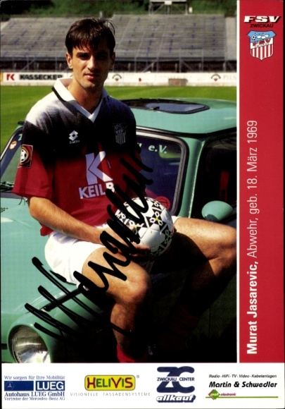 Autogrammkarte Fußballer Murat Jasarevic, FSV Zwickau, Autogramm