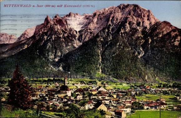 Ak Mittenwald in Oberbayern, Berglandschaft,  Karwendel, 1933