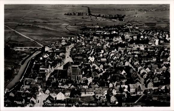 Postcard Gunzenhausen in Middle Franconia, aerial photograph