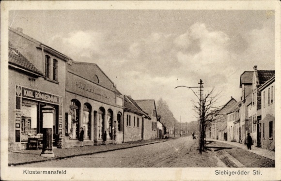 Postcard Klostermansfeld in Saxony-Anhalt, single-family houses, Karl Rommermann, Siebigeröder Str.