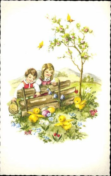 Set of 50 AK Easter chicks, lambs, religion etc.