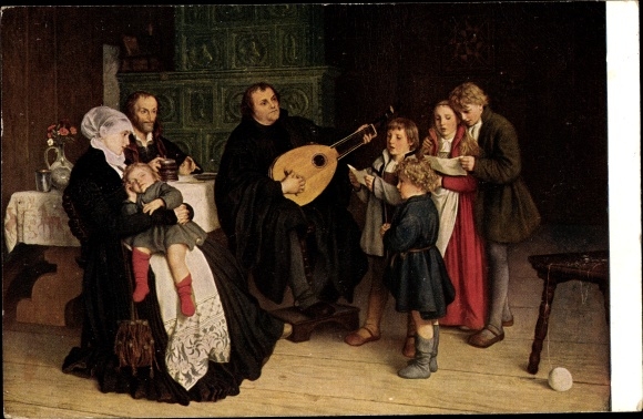 Artist PC Spangenberg, GA, Luther surrounded by his family