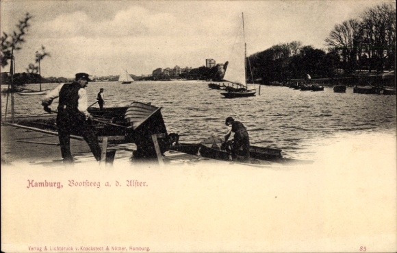 Ak Hamburg, Bootssteg, Alster