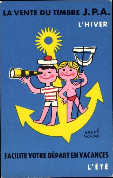 Artist Postcard Morvan, Herve, La Vente du Timbre JPA, Jeunesse au Plein Air, Childcare