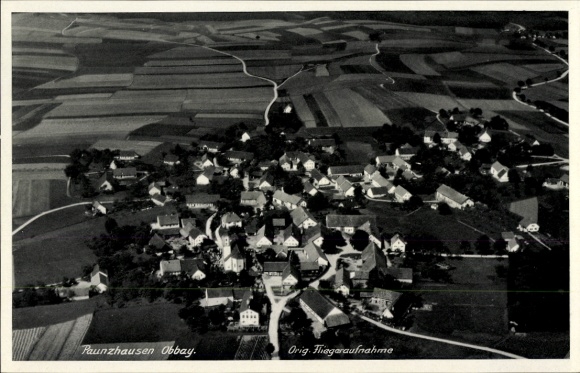 Ak Paunzhausen in Oberbayern, Fliegeraufnahme