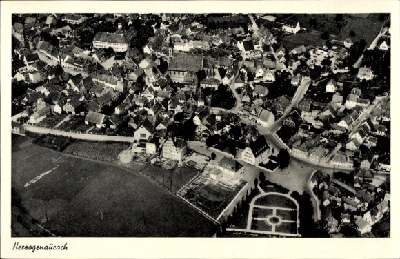 Postcard Herzogenaurach in Middle Franconia, aerial photograph