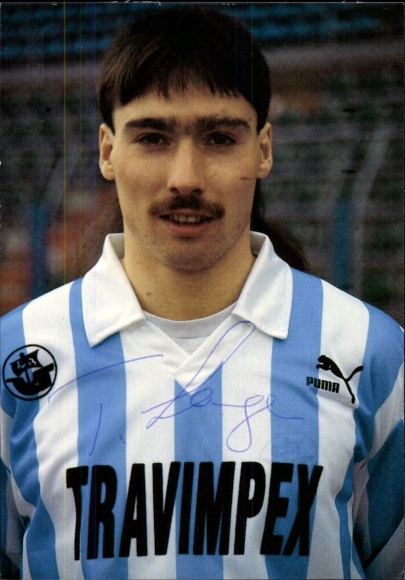 Autograph card footballer Timo Lange, FC Hansa Rostock, autograph