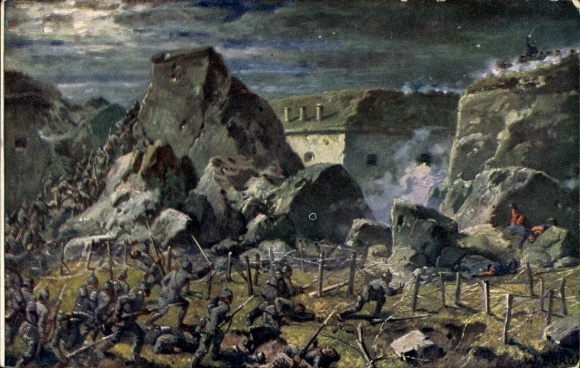 Artist Postcard Bürger, W., Saint Mihiel, Fort du Camp des Romains, captured 25 September 1914