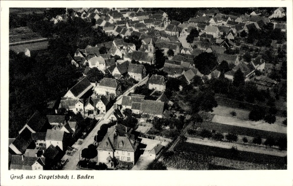 Postcard Siegelsbach in Baden, aerial photograph