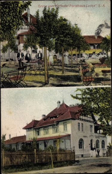Ak Lucka im Kreis Altenburger Land, Forsthaus Lucka, Gastwirtschaft