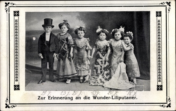 Passepartout Ak Zur Erinnerung an die Wunderliliputaner