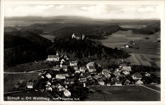 Postcard Waldburg in Württemberg, aerial photograph