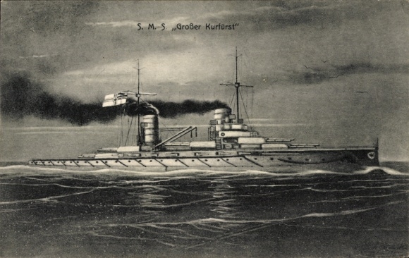 Künstler Ak Deutsches Kriegsschiff, SMS Großer Kurfürst, Kaiserliche Marine