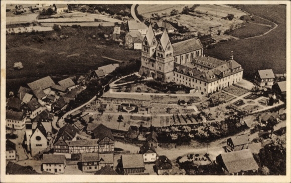 PC Ravengiersburg in the Hunsrück, aerial photograph of the place, mission house Maria Hilf, monastery