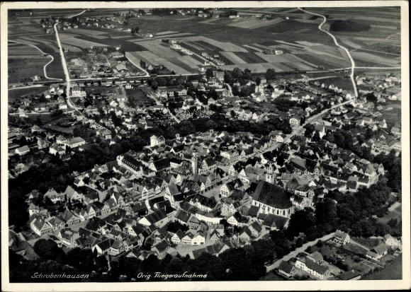 Postcard Schrobenhausen in Upper Bavaria, aerial photo