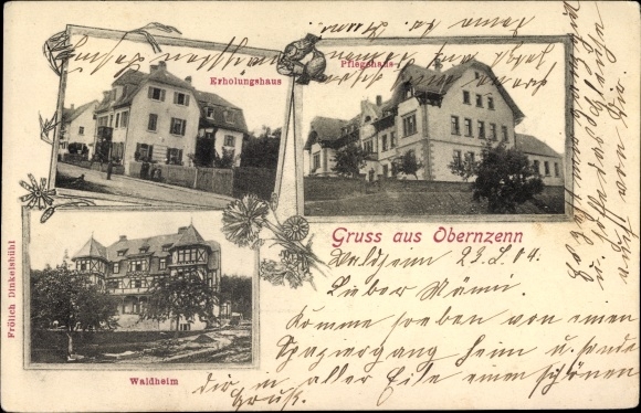 Postcard Obernzenn Middle Franconia, convalescent home, nursing home, forest home