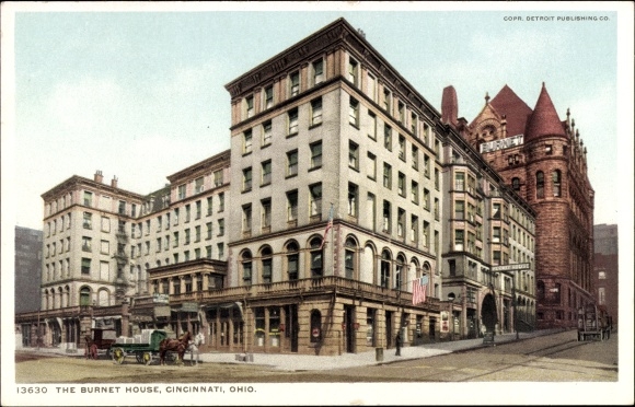Briefkaart Cincinnati Ohio de VS, Burnet House