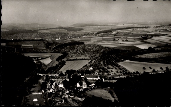 Postcard Bronnbach Reicholzheim Wertheim im Main Tauber Kreis, aerial photography, guesthouse, guesthouse