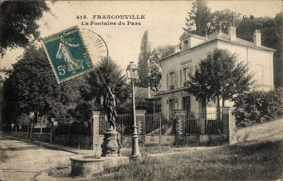 Ak Franconville Val d Oise, Fontaine du Parc