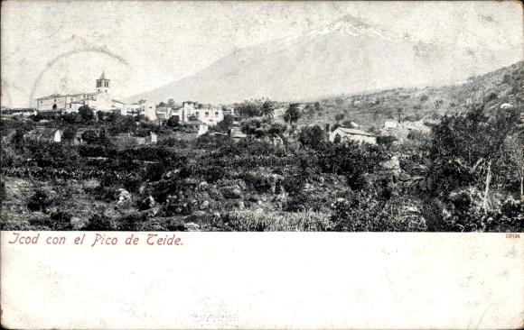 Postcard Tenerife Canary Islands, Icod con el Pico de Teide