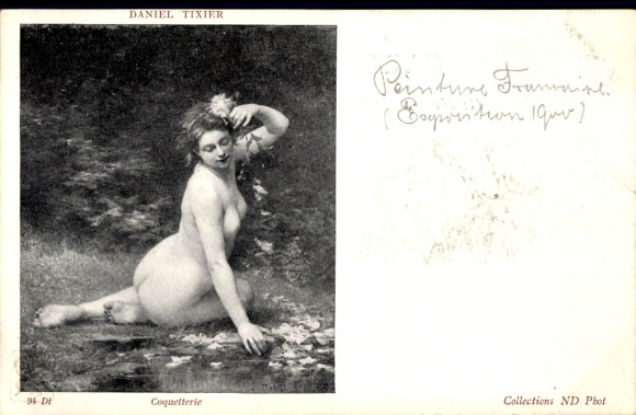 Artist Postcard Daniel Tixier, Coquetterie, Female Nude