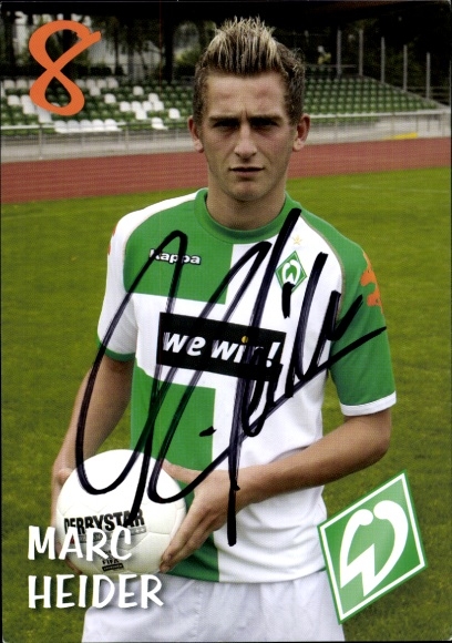 Autogrammkarte Fußballer Marc Heider, Werder Bremen, Autogramm