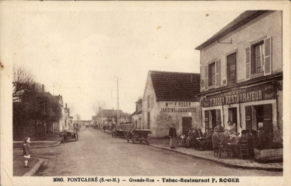 Ak Pontcarré Seine et Marne, Hauptstraße, Tabac Restaurant R. Roger