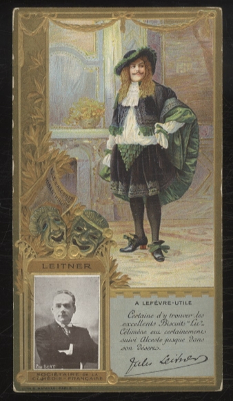 Merchant picture advertising card Lefevre-Utile Lu Art Nouveau, J. Leitner