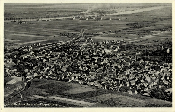Ak Osthofen in Rheinhessen, Fliegeraufnahme