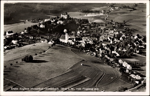 Postcard Bad Grönenbach im Allgäu, aerial view