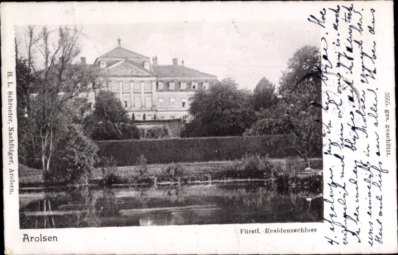 Postcard Bad Arolsen in Hesse, Princely Residence Palace