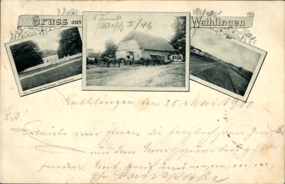 Postcard Wathlingen in Lower Saxony, partial views