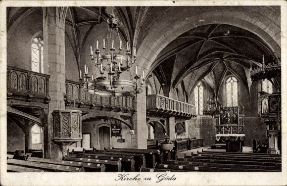 Ak Göda in Oberlausitz, interieur van de kerk
