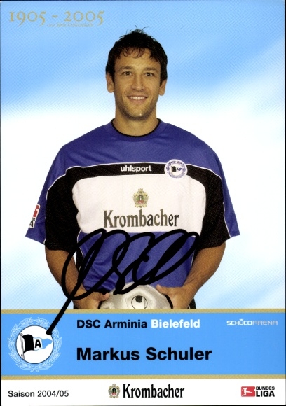 Autograph card footballer Markus Schuler, DSC Arminia Bielefeld, autograph