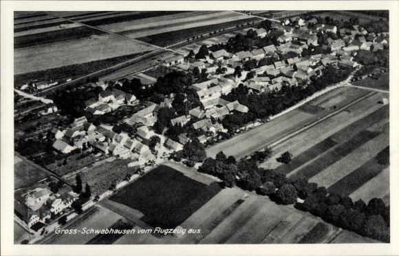 Ak Schwabhausen in Thüringen, Fliegeraufnahme