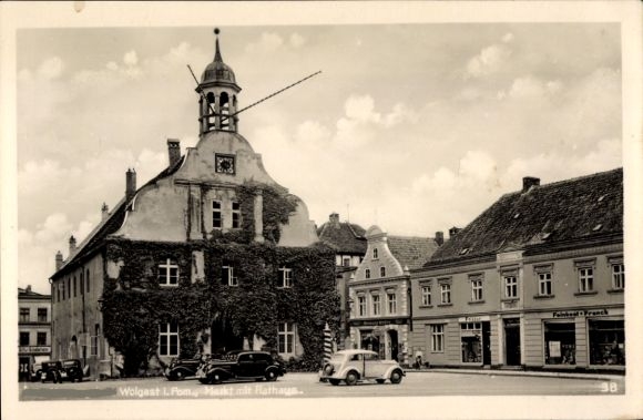Ak Wolgast in Mecklenburg Vorpommern, Markt, Rathaus