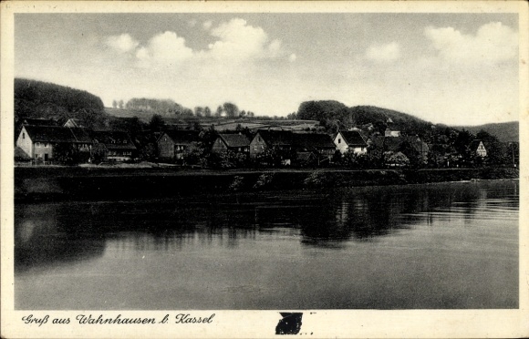 Postcard Wahnhausen Fuldatal Hessen, partial view