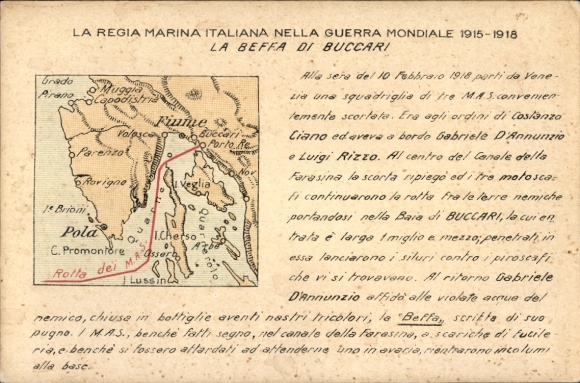 PC La Regia Marina, La Beffa di Buccari, WW1