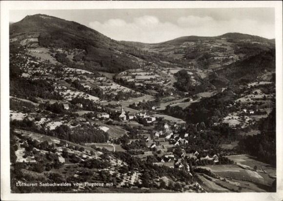 Postcard Sasbachwalden in the Black Forest, aerial photograph