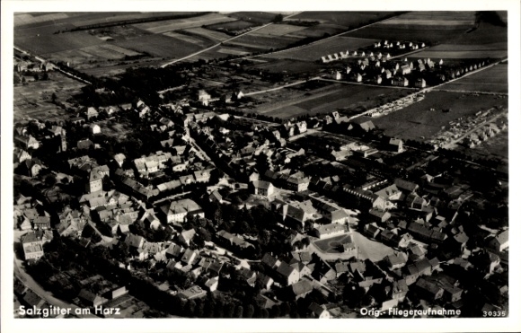 Postcard Salzgitter am Harz, aerial photograph